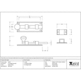From The Anvil Accessories Pewter Patina / Straight Surface Bolts / 100mm / 4" From The Anvil - Pewter 4" Straight Knob Bolt