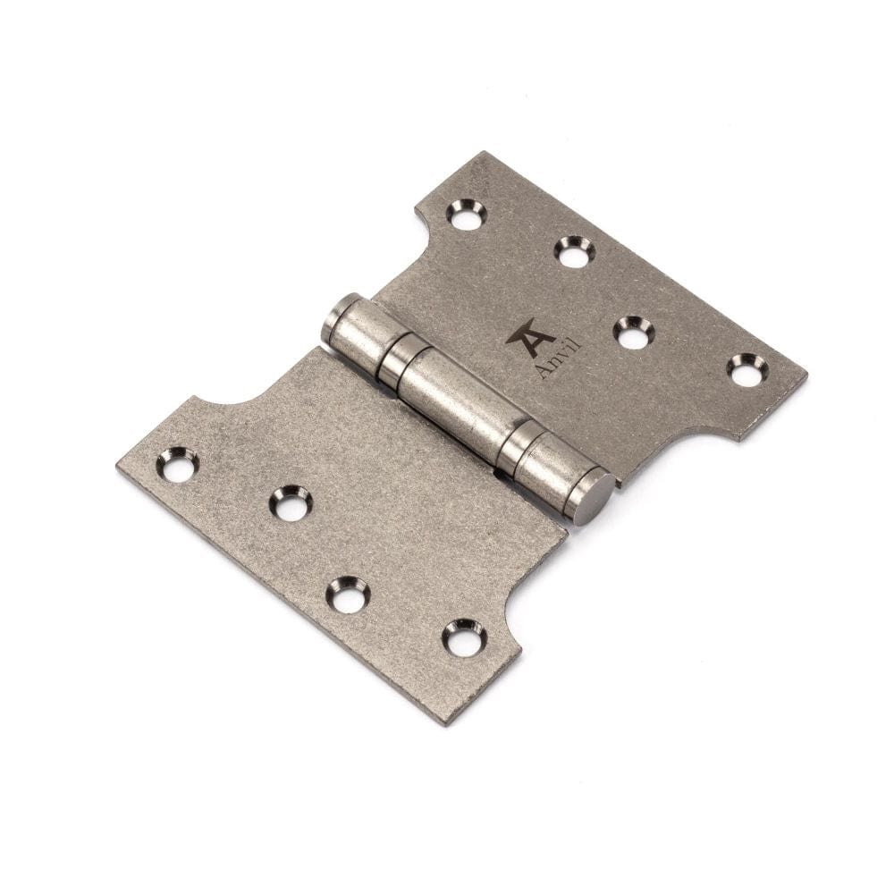 From The Anvil Hinges Pewter Patina / Parliament Hinges / 4" x (102mm) From The Anvil - Pewter 4" x 3" x 5" Parliament Hinge (pair) ss