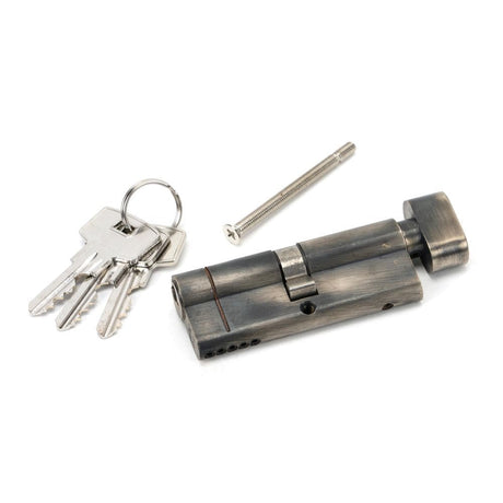 From The Anvil Locks & Latches Pewter Patina / Euro Cylinder & Turn / 40 x 40mm From The Anvil - Pewter 40/40 5pin Euro Cylinder/Thumbturn
