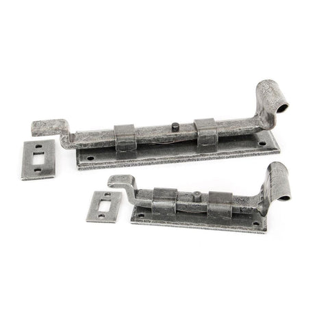 From The Anvil Accessories Pewter Patina / Cranked Surface Bolts / 150mm / 6" From The Anvil - Pewter 6" Cranked Door Bolt