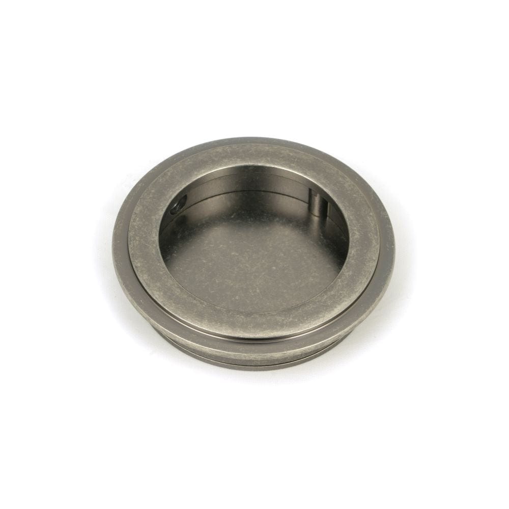 From The Anvil Door Furniture Pewter Patina / Flush Handle / Round From The Anvil - Pewter 60mm Art Deco Round Pull