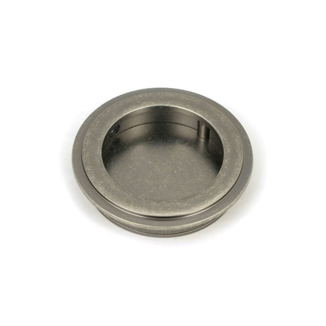 From The Anvil Door Furniture Pewter Patina / Flush Handle / Round From The Anvil - Pewter 60mm Art Deco Round Pull