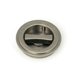From The Anvil Door Furniture Pewter Patina / Round Flush Pull (Privacy) / Round From The Anvil - Pewter 60mm Art Deco Round Pull - Privacy Set