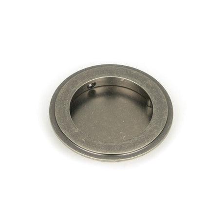 From The Anvil Door Furniture Pewter Patina / Flush Handle / Round From The Anvil - Pewter 75mm Art Deco Round Pull