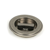 From The Anvil Door Furniture Pewter Patina / Round Flush Pull (Privacy) / Round From The Anvil - Pewter 75mm Art Deco Round Pull - Privacy Set
