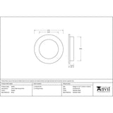 From The Anvil Door Furniture Pewter Patina / Flush Handle / Round From The Anvil - Pewter 75mm Plain Round Pull
