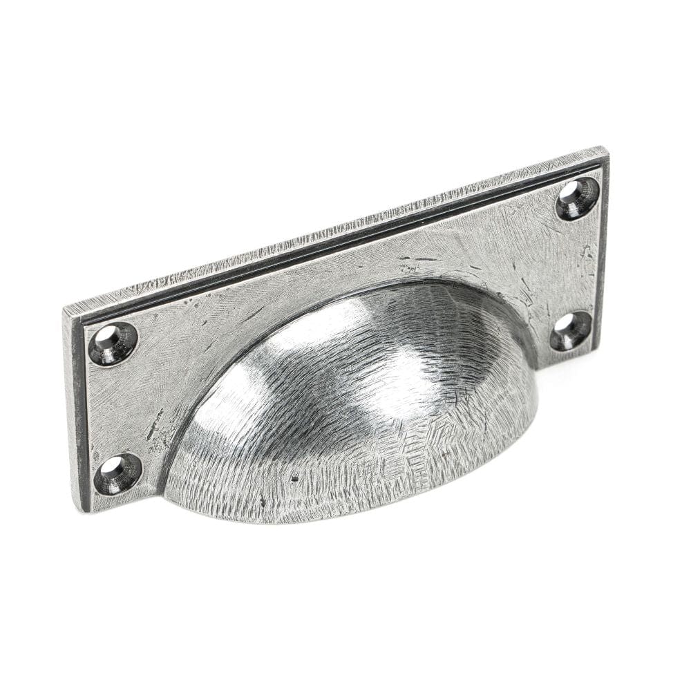 From The Anvil Cabinet Hardware Pewter Patina / Cabinet Cup Pulls From The Anvil - Pewter Art Deco Drawer Pull