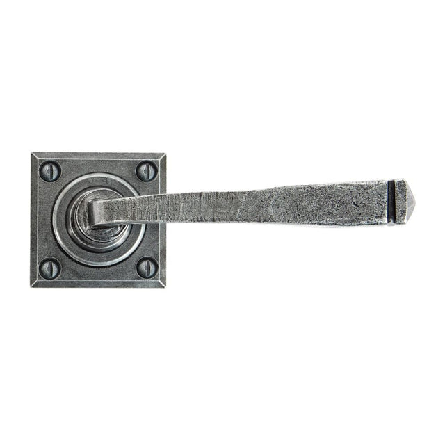 From The Anvil Door Furniture Pewter Patina / Round Rose From The Anvil - Pewter Avon Lever on Rose Set Sprung