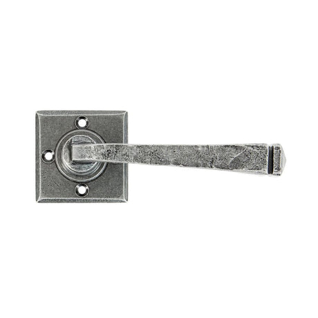 From The Anvil Door Furniture Pewter Patina / Round Rose From The Anvil - Pewter Avon Lever on Rose Set Unsprung