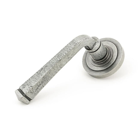 From The Anvil Door Furniture Pewter Patina / Round Rose From The Anvil - Pewter Avon Round Lever on Rose Set (Art Deco) - Unsprung