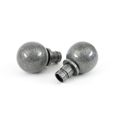 From The Anvil Accessories Pewter Patina / Finials From The Anvil - Pewter Ball Curtain Finial (pair)