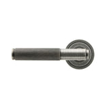 From The Anvil Door Furniture Pewter Patina / Round Rose From The Anvil - Pewter Brompton Lever on Rose Set (Art Deco) - Unsprung