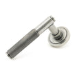 From The Anvil Door Furniture Pewter Patina / Round Rose From The Anvil - Pewter Brompton Lever on Rose Set (Art Deco) - Unsprung
