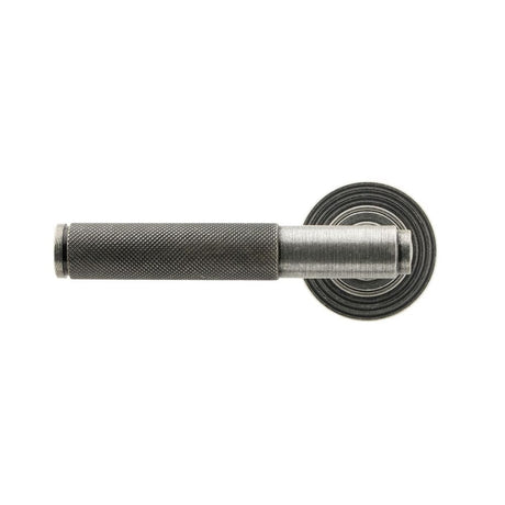 From The Anvil Door Furniture Pewter Patina / Round Rose From The Anvil - Pewter Brompton Lever on Rose Set (Beehive) - Unsprung