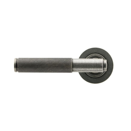 From The Anvil Door Furniture Pewter Patina / Round Rose From The Anvil - Pewter Brompton Lever on Rose Set (Plain) - Unsprung