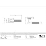 From The Anvil Door Furniture Pewter Patina / Square Rose From The Anvil - Pewter Brompton Lever on Rose Set (Square) - Unsprung