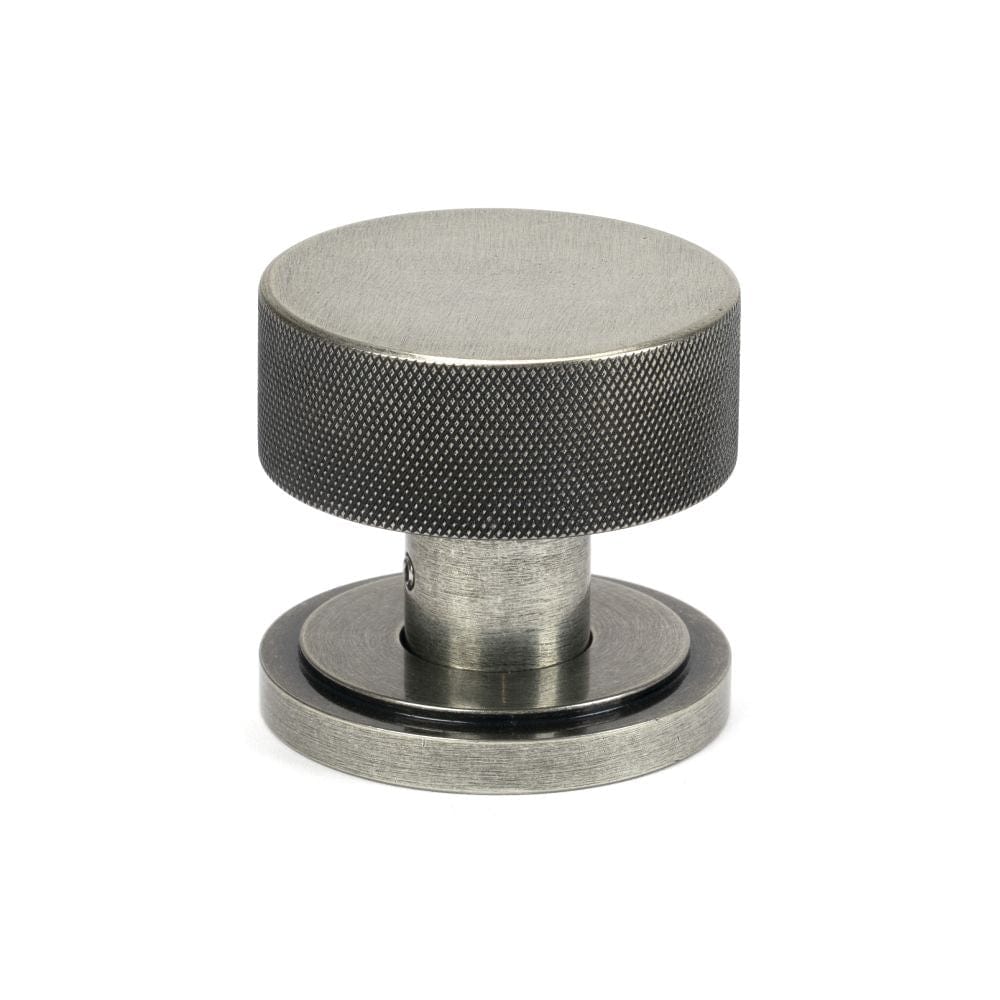 From The Anvil Door Furniture Pewter Patina / Mortice/Rim Knobs From The Anvil - Pewter Brompton Mortice/Rim Knob Set (Art Deco)