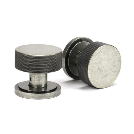 From The Anvil Door Furniture Pewter Patina / Mortice/Rim Knobs From The Anvil - Pewter Brompton Mortice/Rim Knob Set (Art Deco)