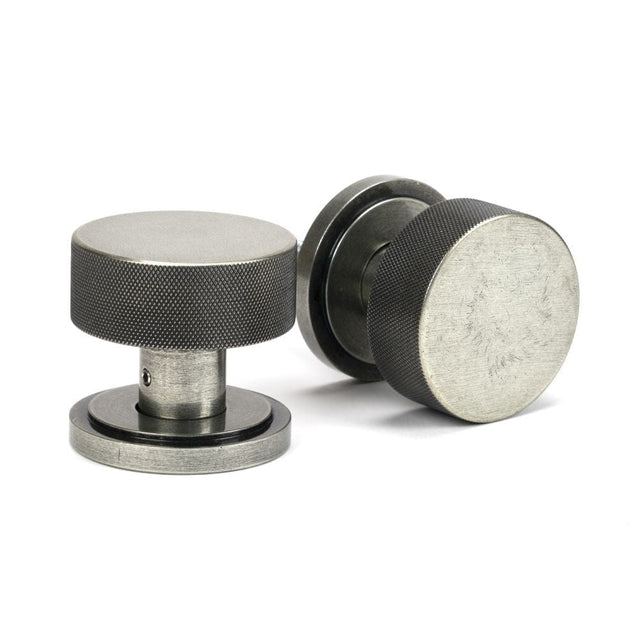 From The Anvil Door Furniture Pewter Patina / Mortice/Rim Knobs From The Anvil - Pewter Brompton Mortice/Rim Knob Set (Art Deco)