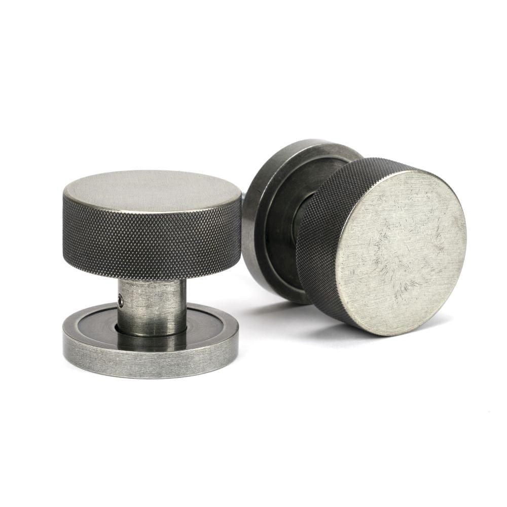 From The Anvil Door Furniture Pewter Patina / Mortice/Rim Knobs From The Anvil - Pewter Brompton Mortice/Rim Knob Set (Plain)