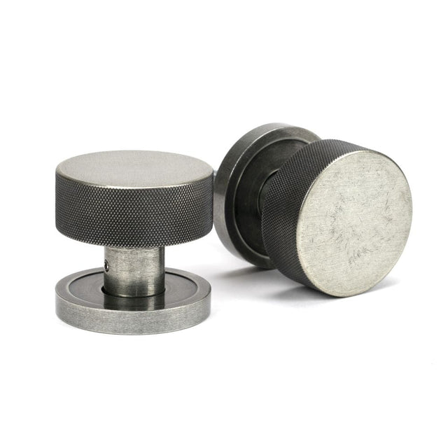 From The Anvil Door Furniture Pewter Patina / Mortice/Rim Knobs From The Anvil - Pewter Brompton Mortice/Rim Knob Set (Plain)
