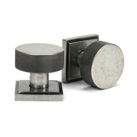From The Anvil Door Furniture Pewter Patina / Mortice/Rim Knobs From The Anvil - Pewter Brompton Mortice/Rim Knob Set (Square)