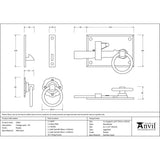 From The Anvil Door Furniture Pewter Patina / Ring Latch From The Anvil - Pewter Cottage Latch - RH