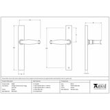 From The Anvil Door Furniture Pewter Patina / Multi Point Latch Set From The Anvil - Pewter Cottage Slimline Lever Espag. Latch Set