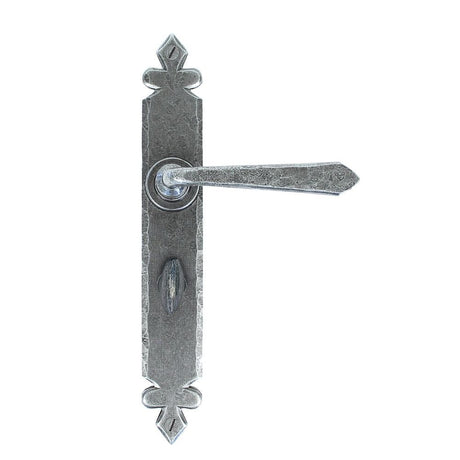From The Anvil Door Furniture Pewter Patina / Bathroom Lock Handles From The Anvil - Pewter Cromwell Lever Bathroom Set