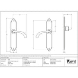 From The Anvil Door Furniture Pewter Patina / Latch Handles From The Anvil - Pewter Gothic Curved Sprung Lever Latch Set