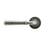 From The Anvil Door Furniture Pewter Patina / Round Rose From The Anvil - Pewter Hammered Newbury Lever on Rose Set (Beehive) - Unsprung