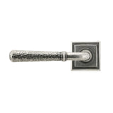 From The Anvil Door Furniture Pewter Patina / Square Rose From The Anvil - Pewter Hammered Newbury Lever on Rose Set (Square) - Unsprung