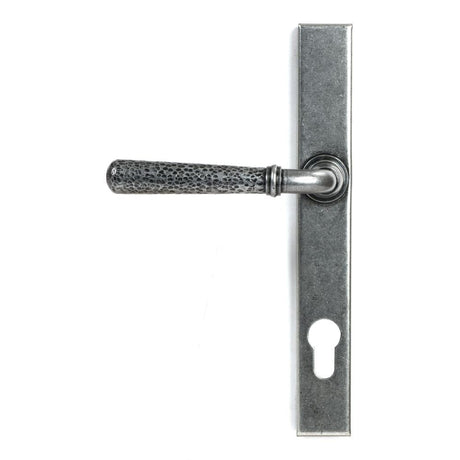 From The Anvil Door Furniture Pewter Patina / Multi Point Lock Set / 92mm c/c From The Anvil - Pewter Hammered Newbury Slimline Espag. Lock Set
