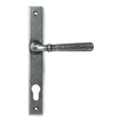 From The Anvil Door Furniture Pewter Patina / Multi Point Lock Set / 92mm c/c From The Anvil - Pewter Hammered Newbury Slimline Espag. Lock Set