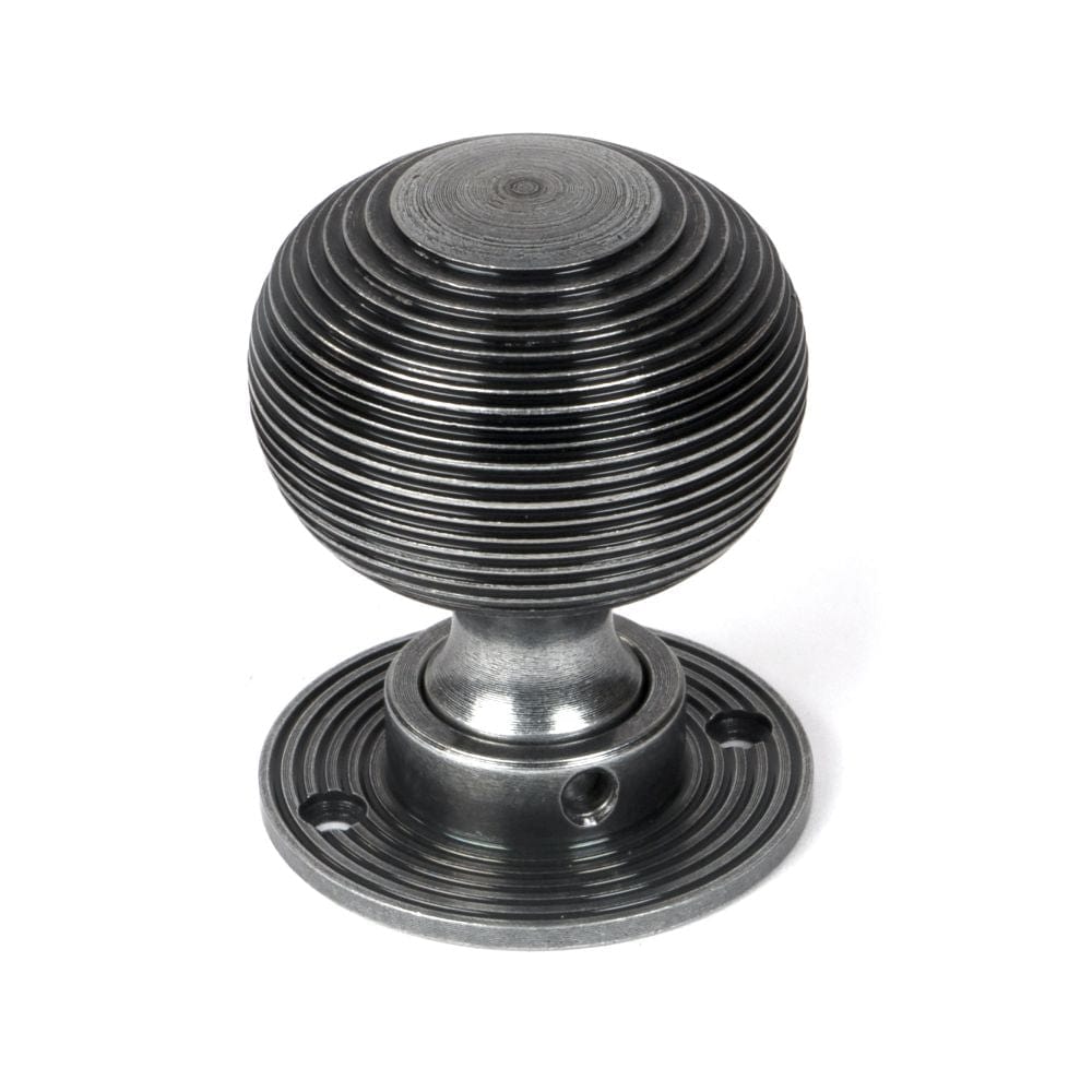 From The Anvil Door Furniture Pewter Patina / Mortice/Rim Knobs From The Anvil - Pewter Heavy Beehive Mortice/Rim Knob Set