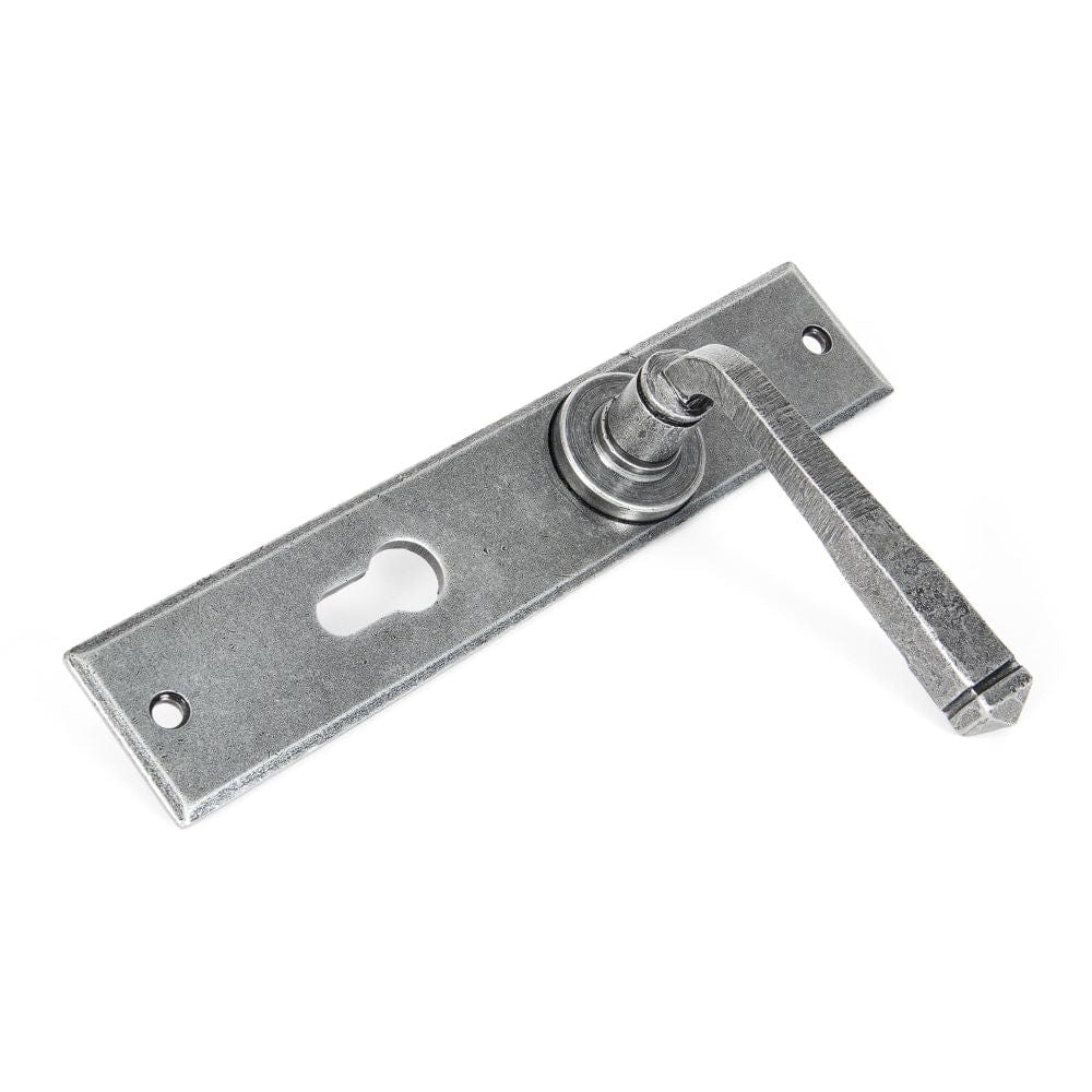From The Anvil Door Furniture Pewter Patina / Euro Profile Lock Handles From The Anvil - Pewter Large Avon 72mm Centre Euro Lock Set