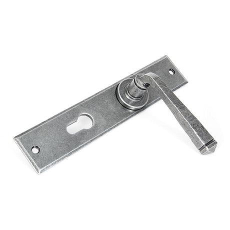 From The Anvil Door Furniture Pewter Patina / Euro Profile Lock Handles From The Anvil - Pewter Large Avon 72mm Centre Euro Lock Set