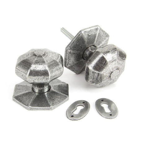 From The Anvil Door Furniture Pewter Patina / Mortice/Rim Knobs From The Anvil - Pewter Large Octagonal Mortice/Rim Knob Set