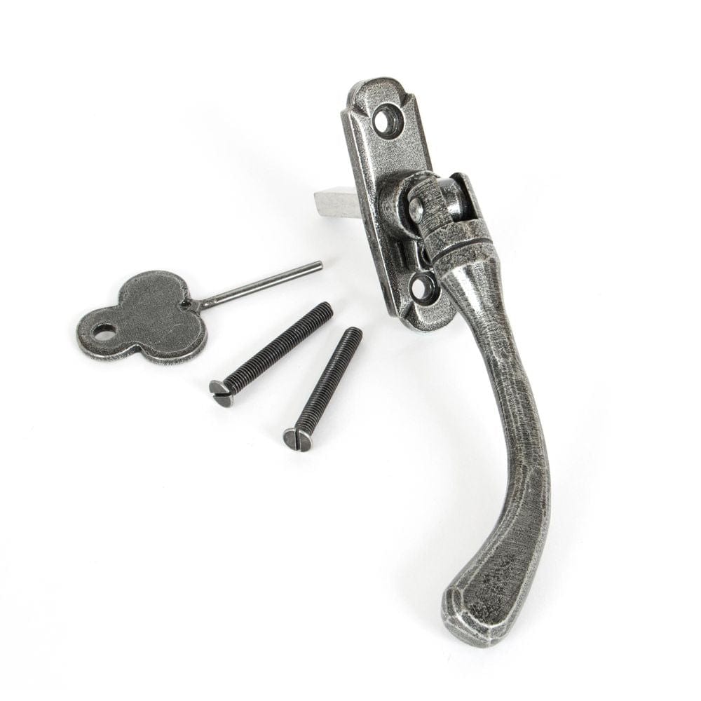 From The Anvil Window Furniture Pewter Patina / Left Hand / Yes From The Anvil - Pewter Locking Peardrop Espag - LH