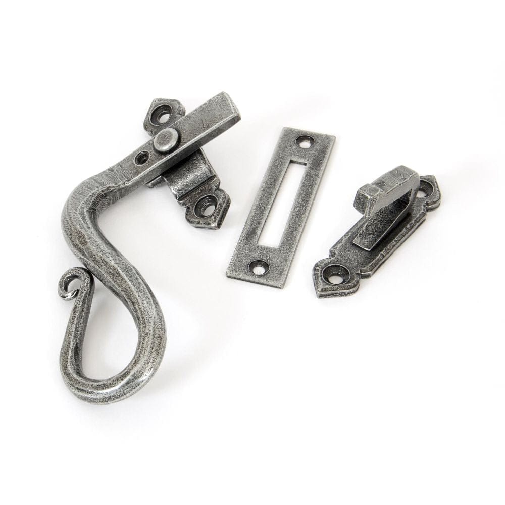 From The Anvil Window Furniture Pewter Patina / Yes / Mortice & Hook Place From The Anvil - Pewter Locking Shepherd's Crook Fastener - LH