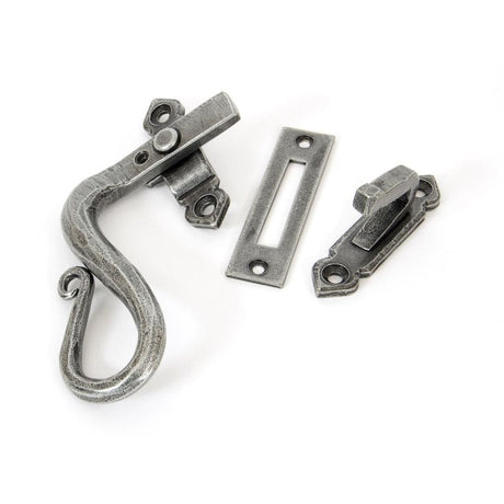 From The Anvil Window Furniture Pewter Patina / Yes / Mortice & Hook Place From The Anvil - Pewter Locking Shepherd's Crook Fastener - LH