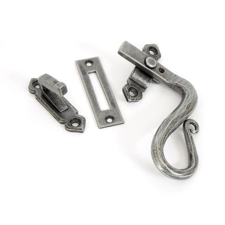 From The Anvil Window Furniture Pewter Patina / Yes / Mortice & Hook Place From The Anvil - Pewter Locking Shepherd's Crook Fastener - RH