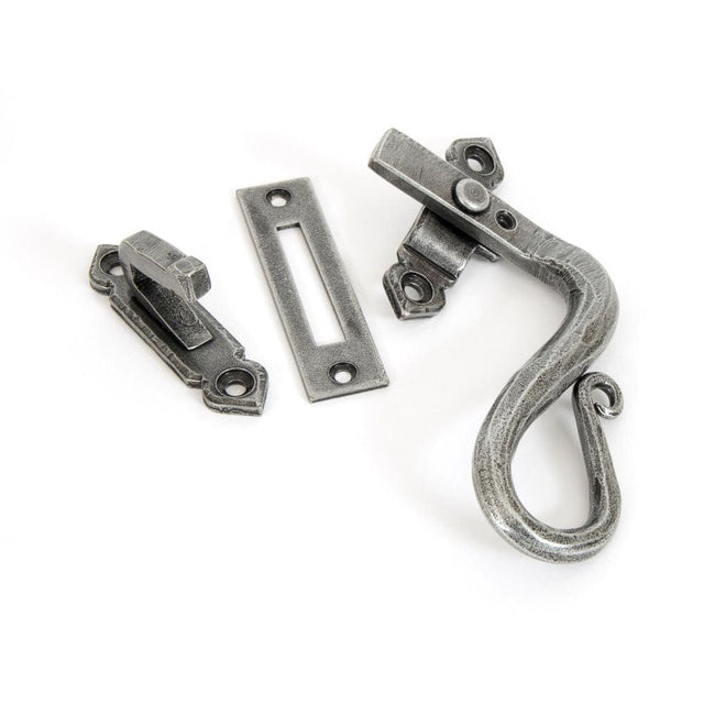 From The Anvil Window Furniture Pewter Patina / Yes / Mortice & Hook Place From The Anvil - Pewter Locking Shepherd's Crook Fastener - RH