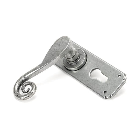 From The Anvil Door Furniture Pewter Patina / Euro Profile Lock Handles From The Anvil - Pewter Monkeytail Lever Euro Lock Set