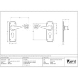 From The Anvil Door Furniture Pewter Patina / Euro Profile Lock Handles From The Anvil - Pewter Monkeytail Lever Euro Lock Set