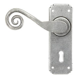 From The Anvil Door Furniture Pewter Patina / Std. Lock Handles From The Anvil - Pewter Monkeytail Lever Lock Set
