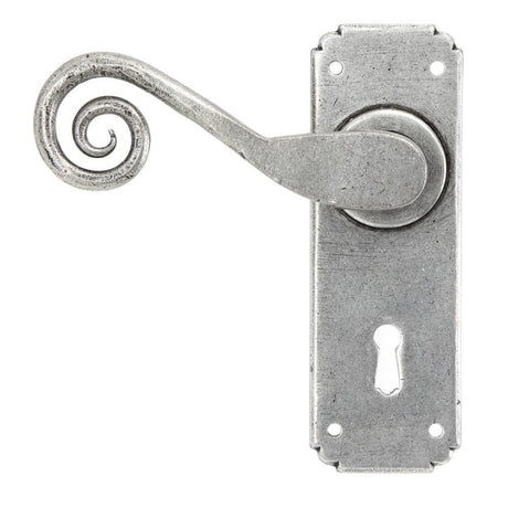 From The Anvil Door Furniture Pewter Patina / Std. Lock Handles From The Anvil - Pewter Monkeytail Lever Lock Set