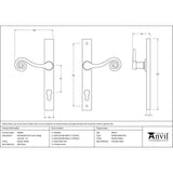 From The Anvil Door Furniture Pewter Patina / Multi Point Lock Set / 92mm c/c From The Anvil - Pewter Monkeytail Slimline Lever Espag. Lock Set - LH