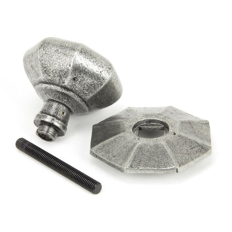 From The Anvil Door Furniture Pewter Patina / Octagonal Centre Door Knob From The Anvil - Pewter Octagonal Centre Door Knob - Internal
