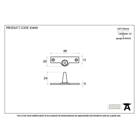 From The Anvil Window Furniture Pewter Patina / Offset Casement Stay Pins From The Anvil - Pewter Offset Stay Pin